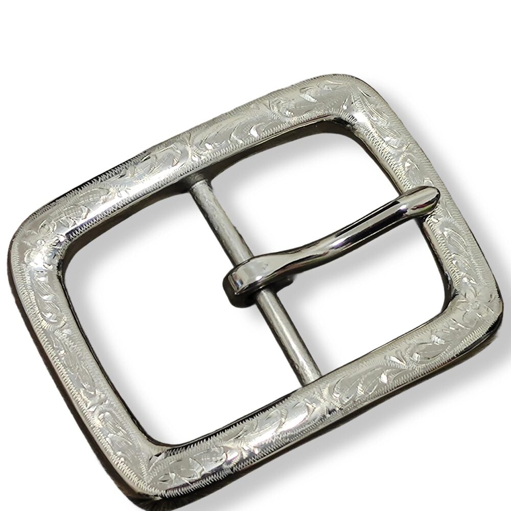 9407 1.5 Inch Single Prong Square Belt Buckle, Stainless Steel, DIY Leather